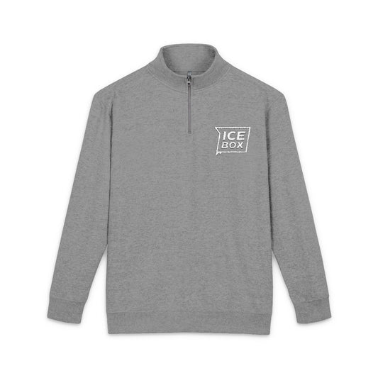 Embroidered "Ice Box" Quarter-Zip Fleece Pullover